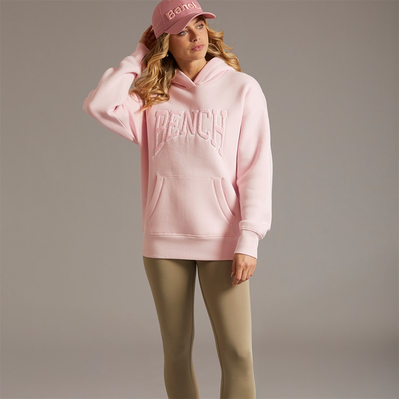 Bench Womens Riddy Oversized Hoodie Pink Frost