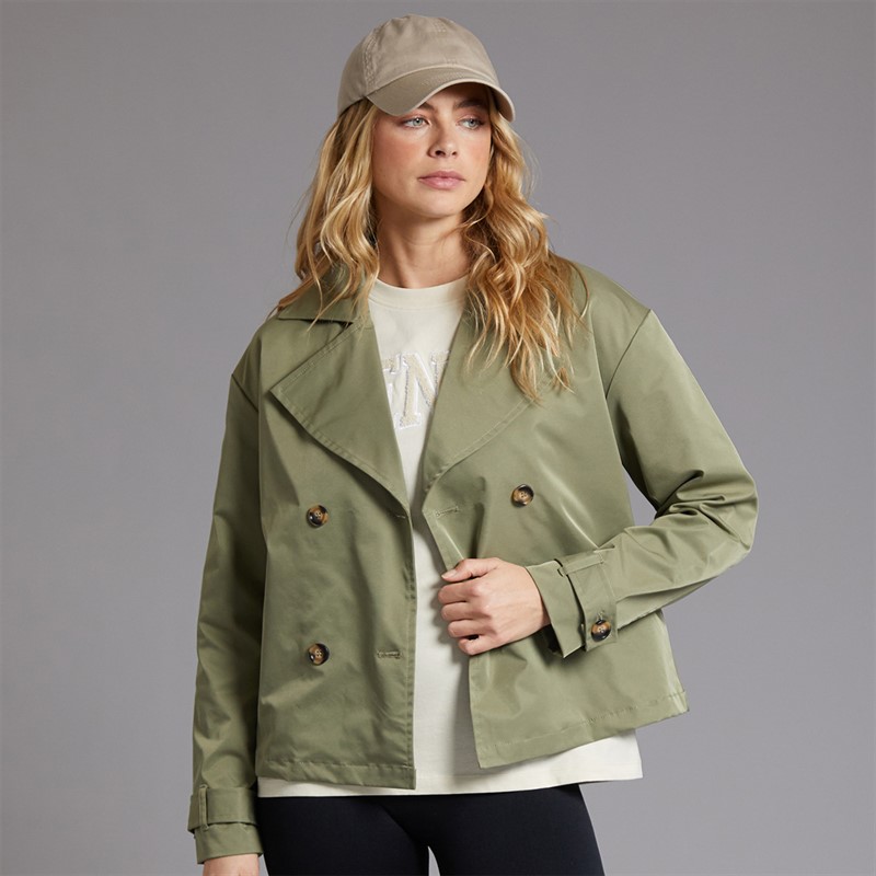 Bench Damen Hüftlange Trenchcoat Khaki