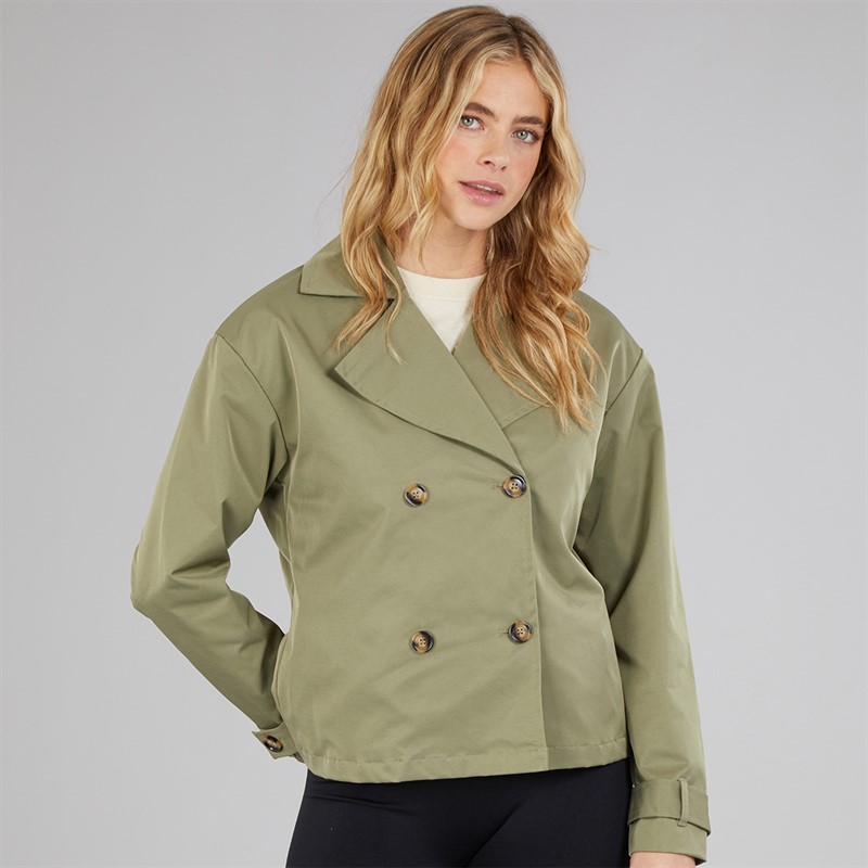 Bench Damen Hüftlange Trenchcoat Khaki