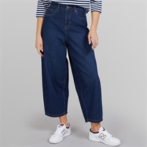 Bench Womens Barrel Leg Jeans Dark Blue