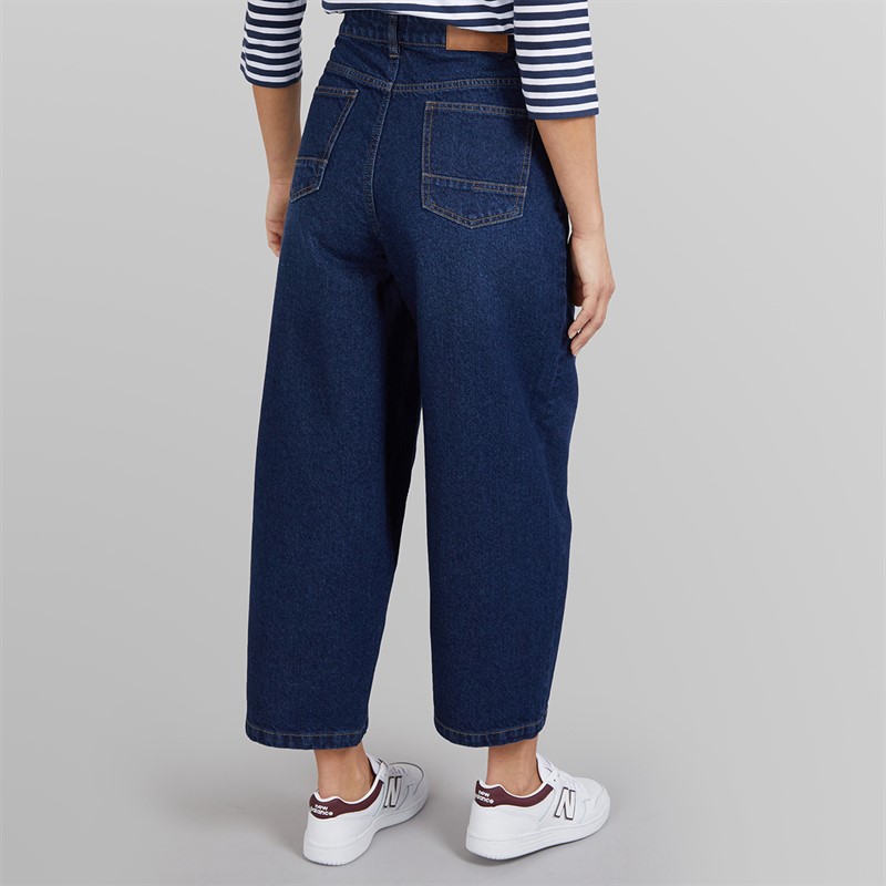 Bench Womens Barrel Leg Jeans Dark Blue