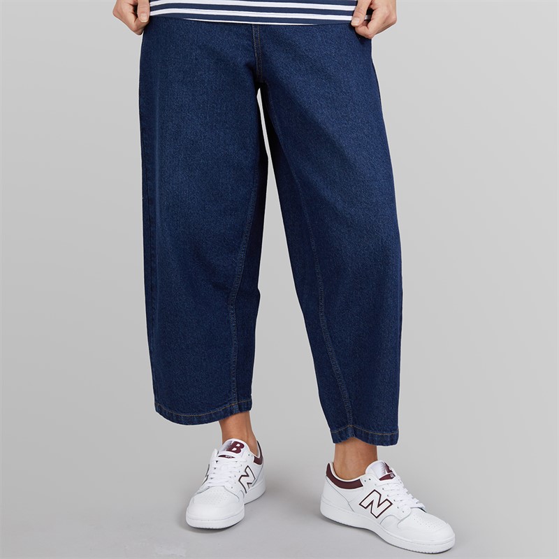 Bench Womens Barrel Leg Jeans Dark Blue