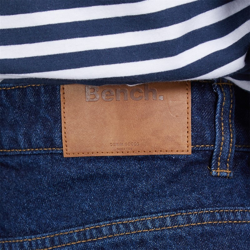 Bench Womens Barrel Leg Jeans Dark Blue