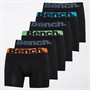 Bench Mens Hozden Six Pack Bamboo Boxer Trunks Black