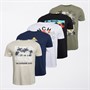 Bench Mens Dupri Six Pack T-Shirts Mixed