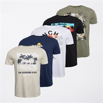 Bench Mens Dupri Six Pack T-Shirts Mixed