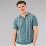 Bench Mens Indro Knitted Polo Shirt Basalt Green