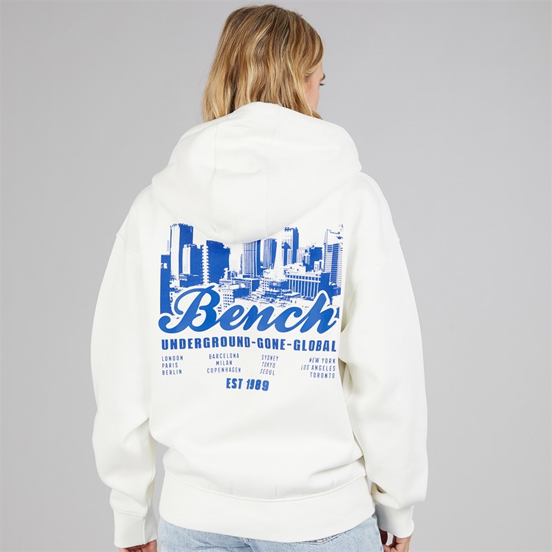 Bench Mens Lupera Zip Through Hoodie Off White