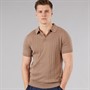 Bench Mens Kacho Knitted Polo Shirt Taupe
