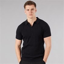 Bench Mens Kacho Knitted Polo Shirt Black