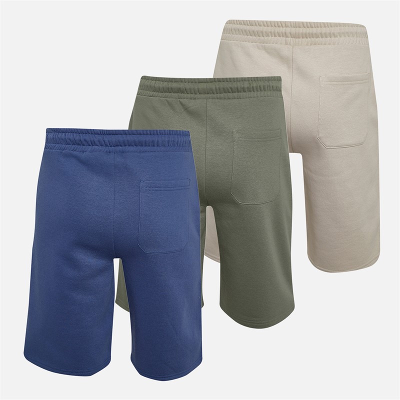 Bench Mens Holoss Three Pack Shorts Mid Blue/Light Stone/Sage