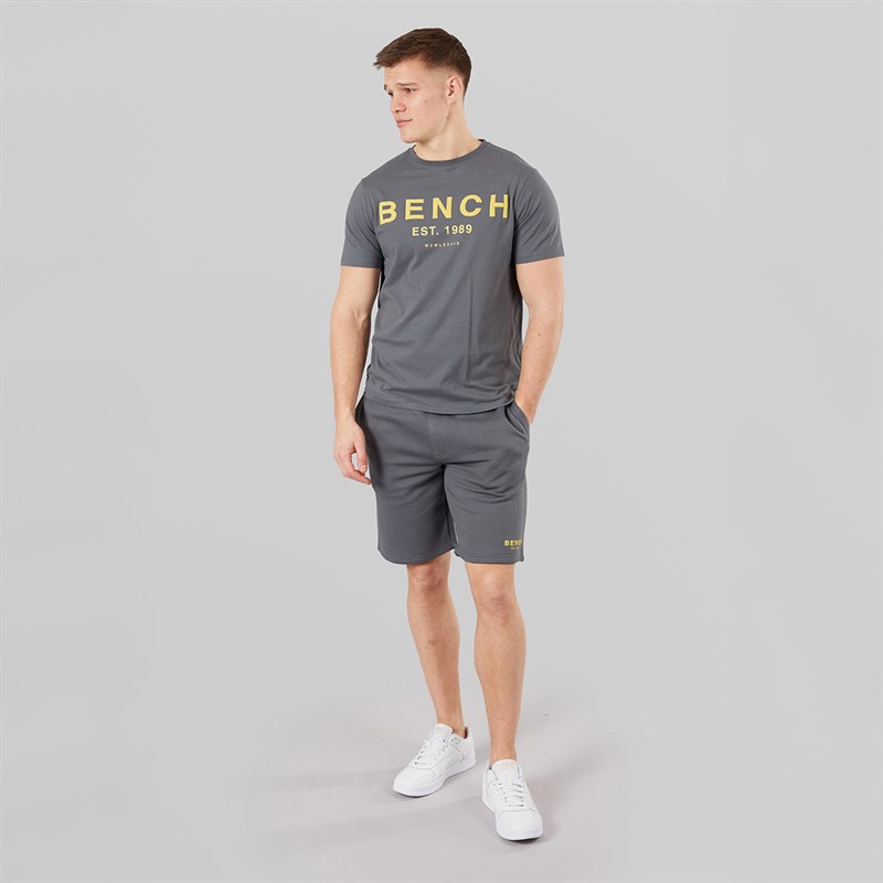 Bench Herre Nuvero T-shirt og shorts sæt Steel Grey