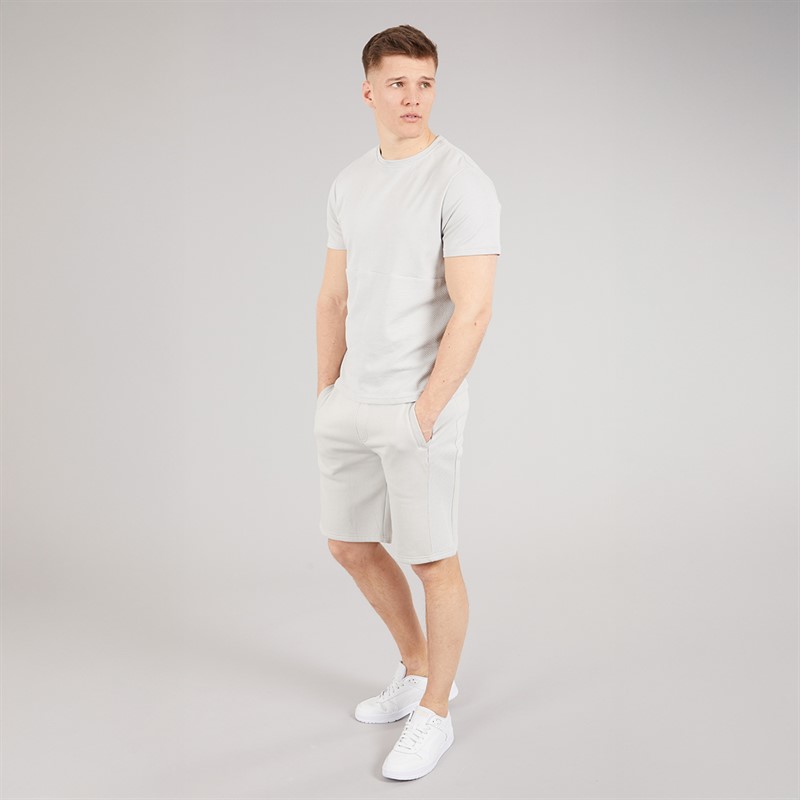 Bench Mens Varem T-Shirt And Shorts Co-Ord Set Set Frost Grey