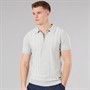 Bench Mens Indro Knitted Polo Shirt Frost Grey