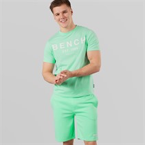 Bench Herre Nuvero T-shirt og shorts sæt Deep Mint