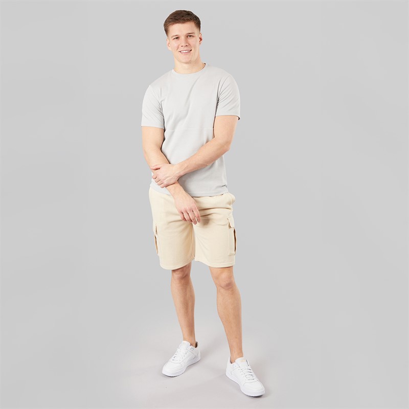 Bench Mens Tollson Cargo Shorts Ecru