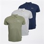 Bench Homme Malmat Trois Pack Polos Navy/Frost Grey/Sage