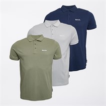 Bench Homme Malmat Trois Pack Polos Navy/Frost Grey/Sage