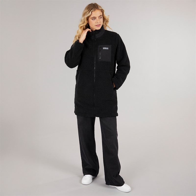Bench Damen Akita Langes Reißverschluss Fleece Schwarz