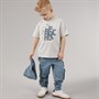 Bench Boys Drop Shoulder T-Shirt Cargo Trousers And Cap Set Blue