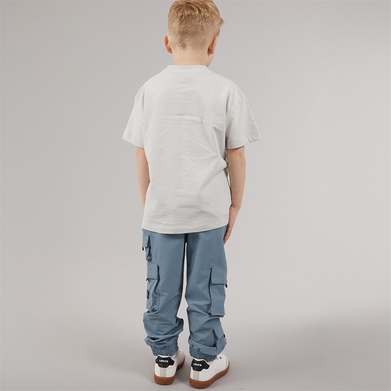 Bench Boys Drop Shoulder T-Shirt Cargo Trousers And Cap Set Blue