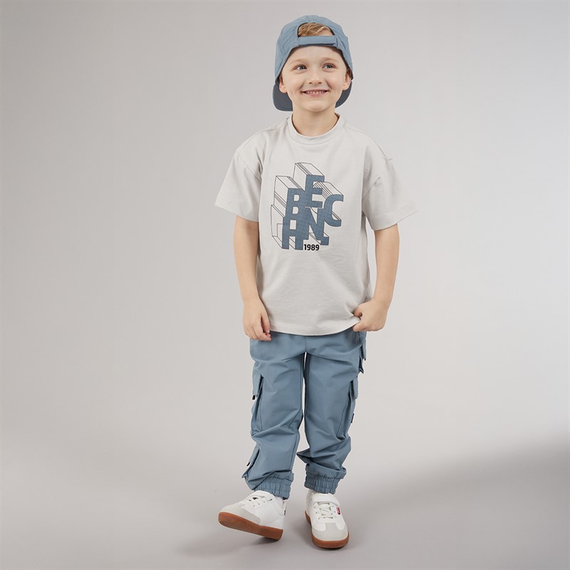 Bench Boys Drop Shoulder T-Shirt Cargo Trousers And Cap Set Blue