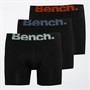 Bench Mens Luthen Three Pack Bamboo Boxers Black