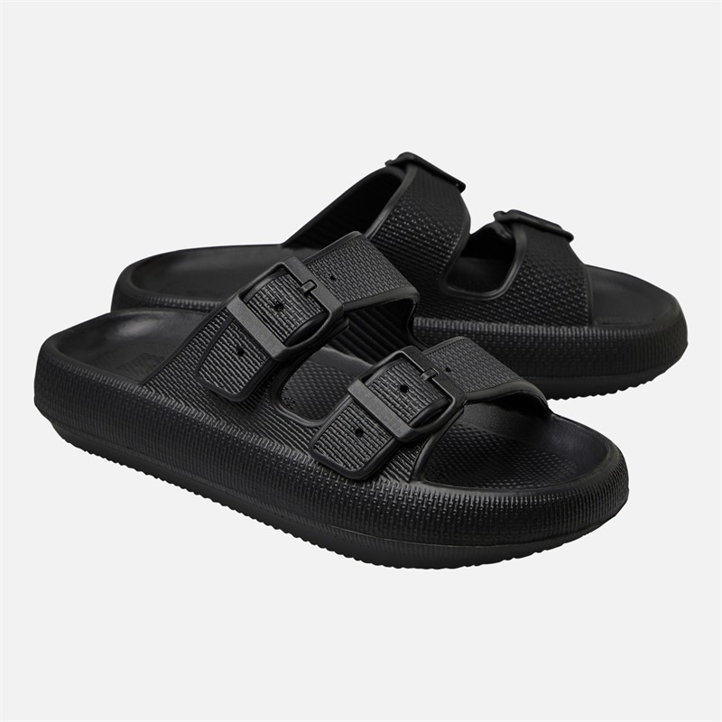 Bench Womens Ibbette Dual Strap Sandals Black