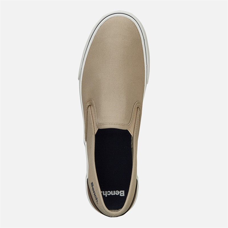 Bench Mens Dalton Slip On Canvas Trainers Sand