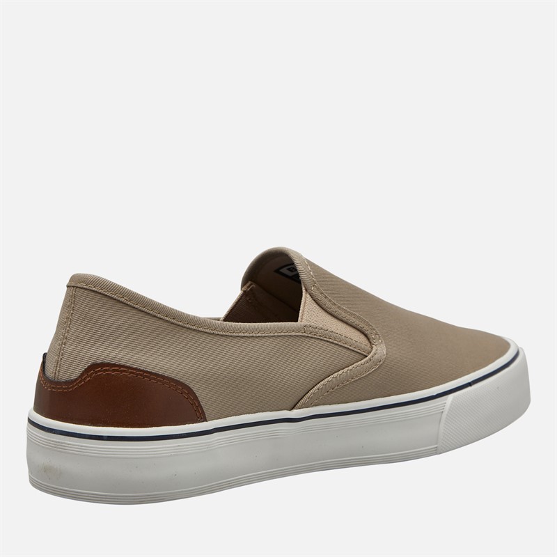 Bench Mens Dalton Slip On Canvas Trainers Sand