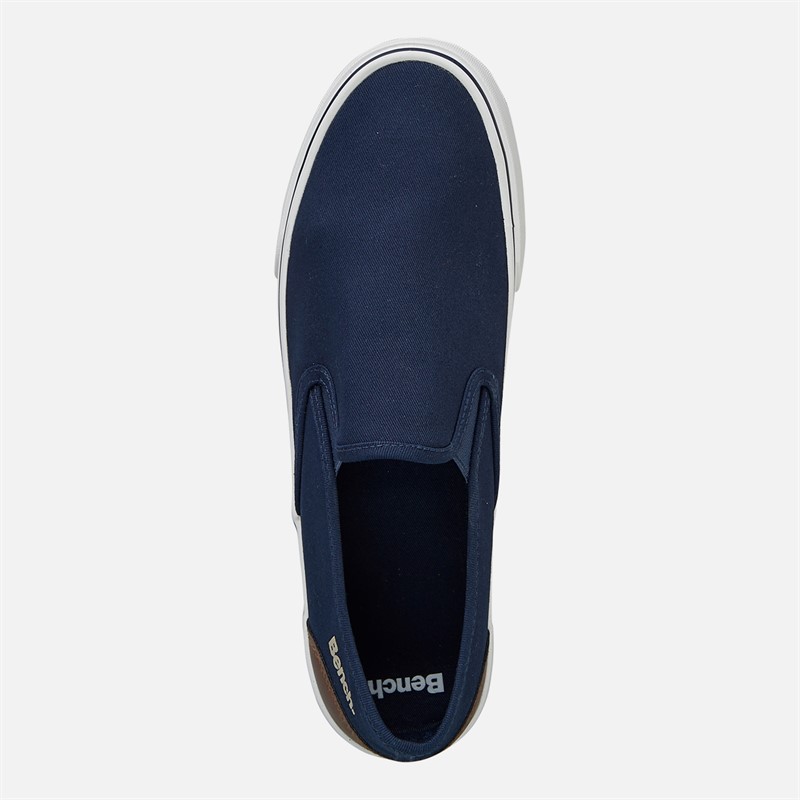 Bench Mens Dalton Slip On Canvas Trainers Navy