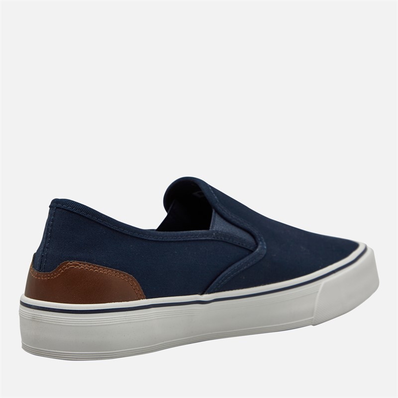 Bench Mens Dalton Slip On Canvas Trainers Navy