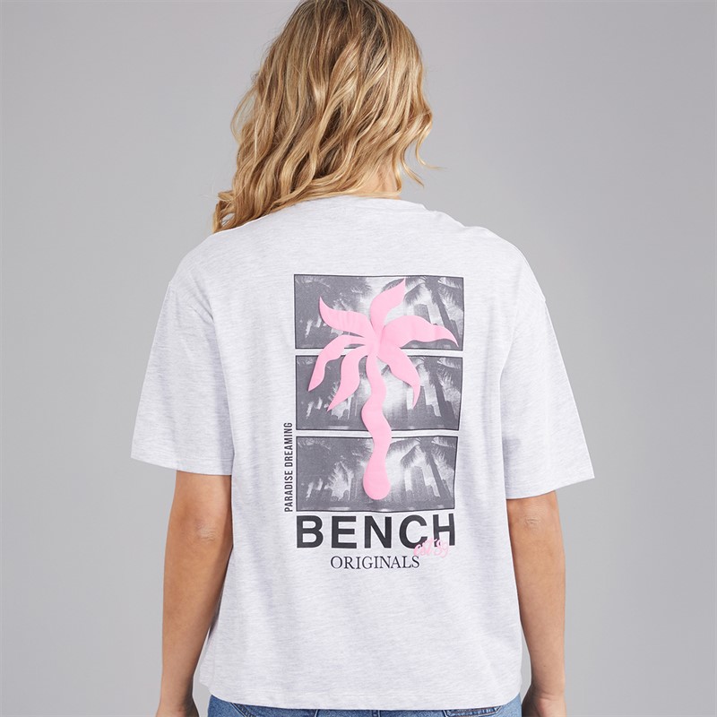 Bench Dame lilla t-shirt Ice Grey Marl