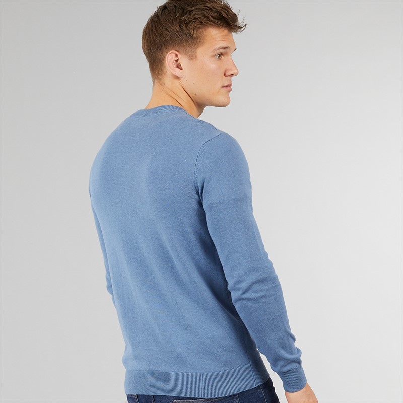 Bench Mens Vallo Crew Neck Jumper Slate Blue