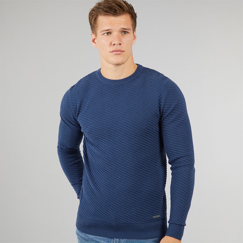 Bench Mens Celto Crew Neck Jumper Navy