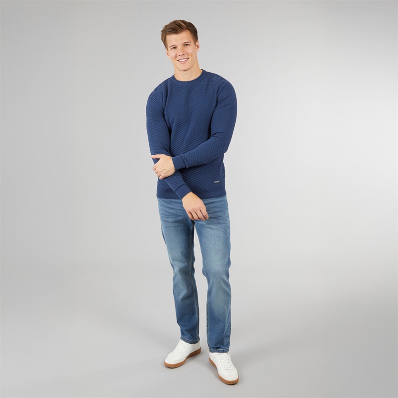 Bench Mens Celto Crew Neck Jumper Navy