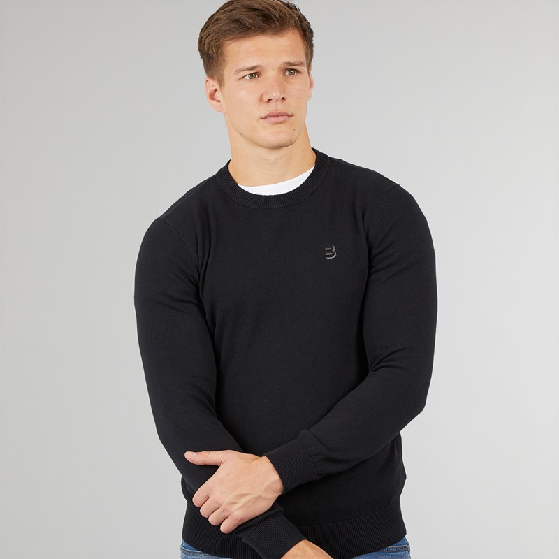 Bench Mens Vallo Crew Neck Jumper Black