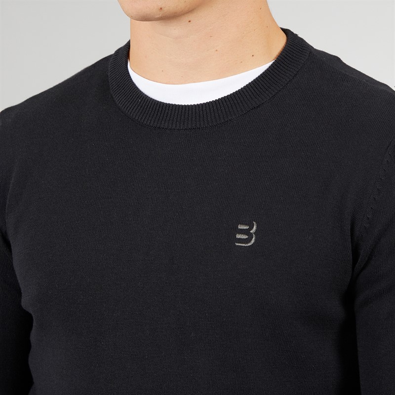 Bench Mens Vallo Crew Neck Jumper Black