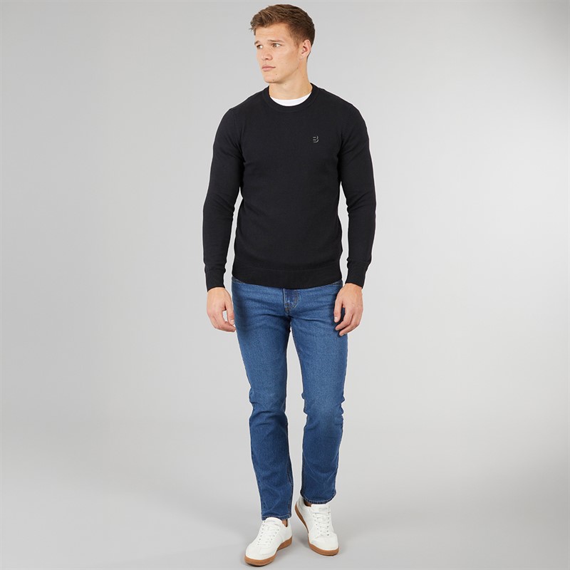 Bench Mens Vallo Crew Neck Jumper Black