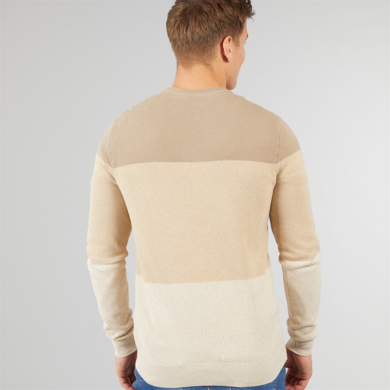 Bench Mens Crono Gradient Crew Neck Jumper Stone