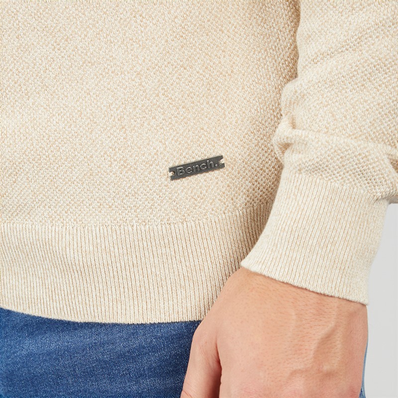 Bench Mens Crono Gradient Crew Neck Jumper Stone