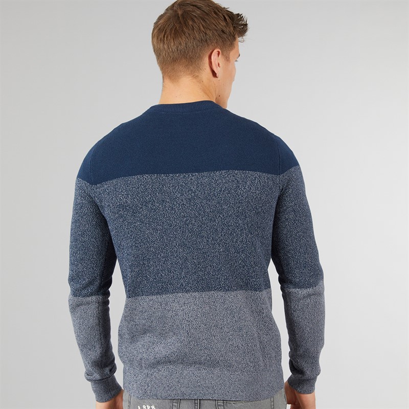 Bench Mens Crono Gradient Crew Neck Jumper Blue