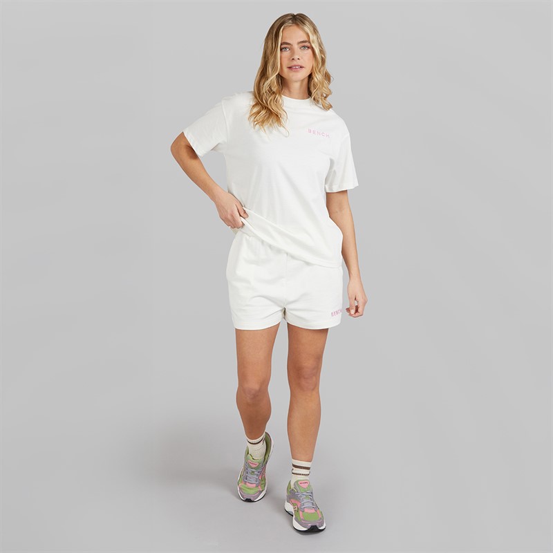 Bench Womens Tisyn T-Shirt And Shorts Set Winter White