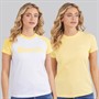 Bench Womens Zoqil Two Pack T-Shirts White/Yellow