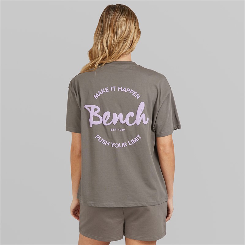 Bench Womens Lumee T-Shirt And Shorts Set Charcoal