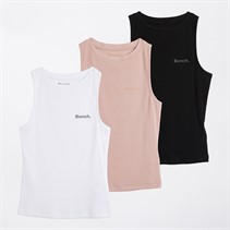 Bench Womens Ryle Three Pack Vests Black/Dusky Pink/White