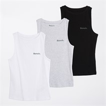 Bench Womens Chrissa Three Pack Vests Grey Marl/Black/White