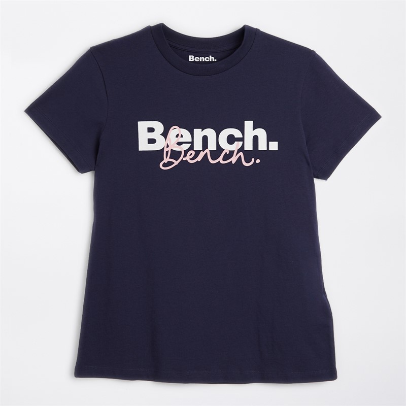 Bench Womens Nirgo Three Pack T-Shirts Navy/Fairy Take Pink/White