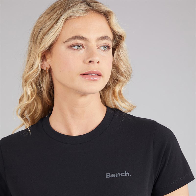 Bench Womens Heatha Crew T-Shirt And Flared Leggings Set Black