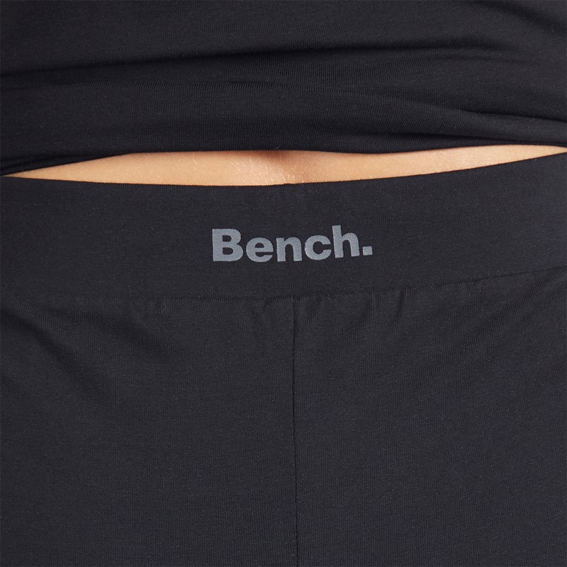 Bench Womens Heatha Crew T-Shirt And Flared Leggings Set Black